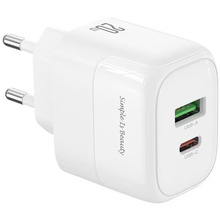 Зарядний пристрій XO L137 - 20W PD USB-C & 18W QC USB-A (L137_White)