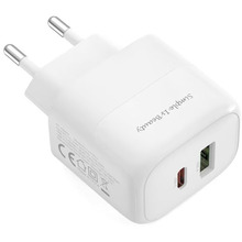 Зарядний пристрій XO L137 - 20W PD USB-C & 18W QC USB-A (L137_White)