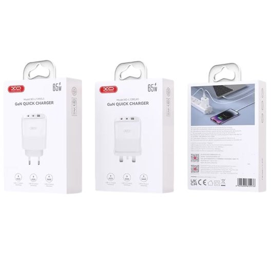 Сетевое зарядное устройство XO L139 - 65W PD Dual USB-C & 18W QC USB-A (L139_White) Тип сетевое зарядное устройство