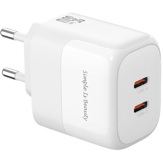 Зарядний пристрій XO L140 - 35W PD Dual port USB-C (L140_White) Потужність 35