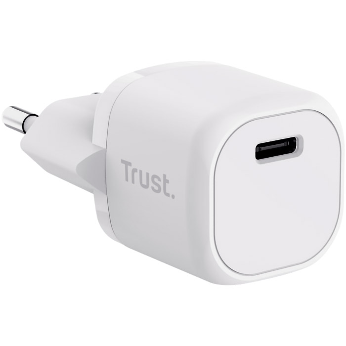 Зарядний пристрій TRUST Maxo Ultra Small 20W 1xUSB-C PD Charger White (25205_TRUST) Тип мережевий зарядний пристрій