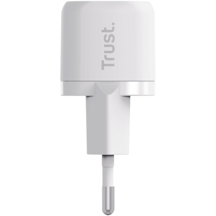 Зовнішній вигляд Зарядний пристрій TRUST Maxo Ultra Small 20W 1xUSB-C PD Charger White (25205_TRUST)