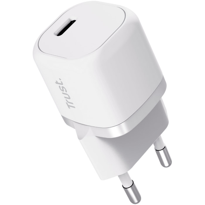 Зарядний пристрій TRUST Maxo Ultra Small 20W 1xUSB-C PD Charger White (25205_TRUST) Потужність 20