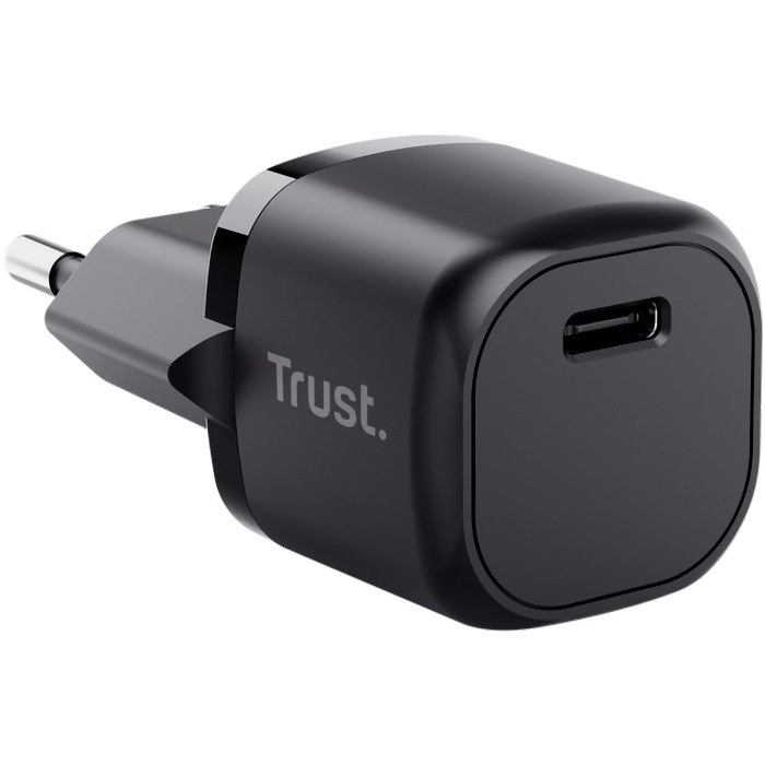 Зарядний пристрій TRUST Maxo Ultra Small 20W 1xUSB-C PD Charger Black (25174_TRUST) Потужність 20