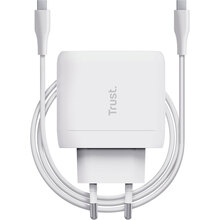 Зарядний пристрій TRUST Maxo 65W 1xUSB-C Charger White w/Type-C to Type-C cable (25139_TRUST)