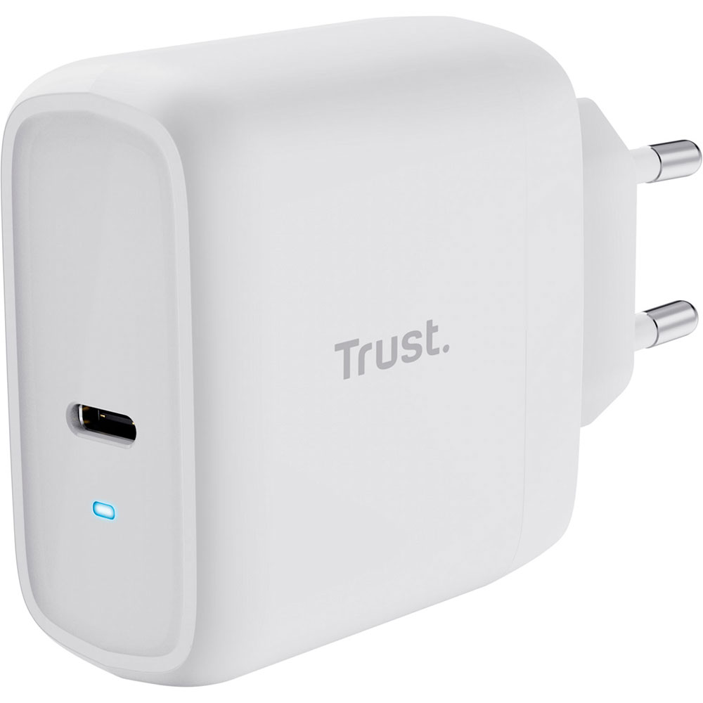 Зарядний пристрій TRUST Maxo 65W 1xUSB-C Charger White w/Type-C to Type-C cable (25139_TRUST) Потужність 65