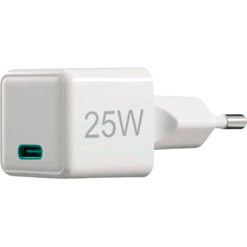 Зовнішній вигляд Зарядний пристрій HAMA Super Mini 1xUSB-C 25W White (00201981)