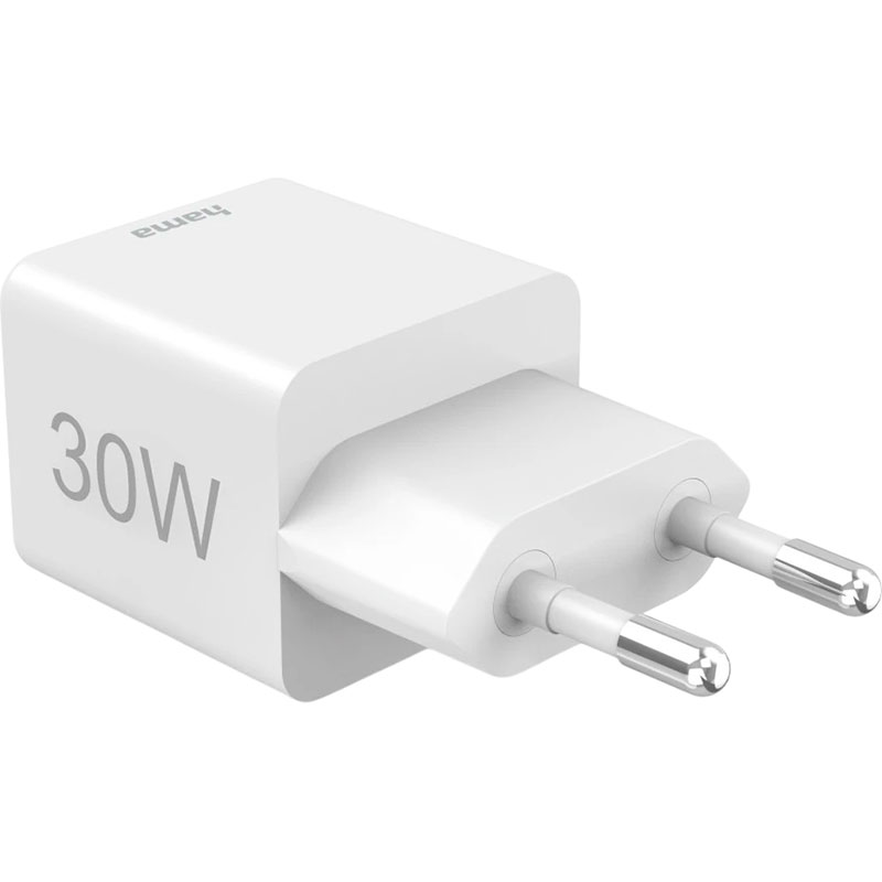 Фото Зарядний пристрій HAMA Mini 1xUSB-C 1xUSB-A 30W White (00201992)