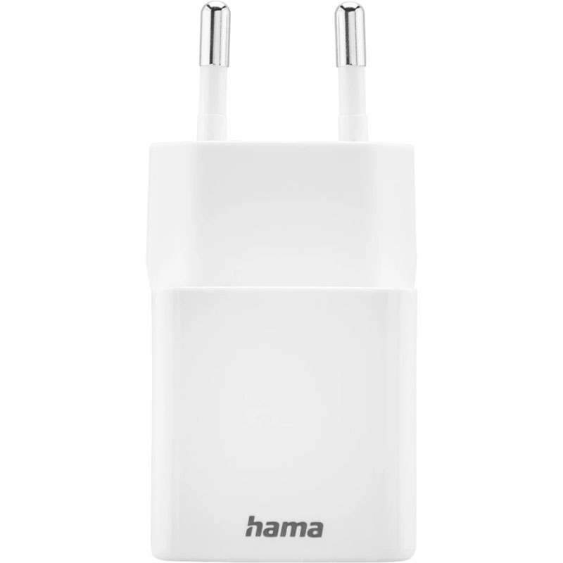 Зарядний пристрій HAMA Mini 1xUSB-C 1xUSB-A 30W White (00201992) Кабель відсутній