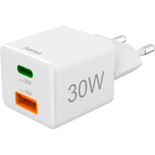 Зарядний пристрій HAMA Mini 1xUSB-C 1xUSB-A 30W White (00201992)