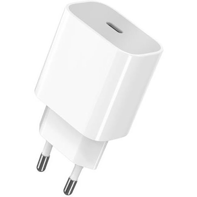 Зарядний пристрій 2E Wall Charger USB-C PD3.0, 25W White (2E-WC1USBC25W-W)