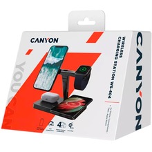 Беспроводное зарядное устройство CANYON WS-404 4 в 1 15W Black (CNS-WCS404)