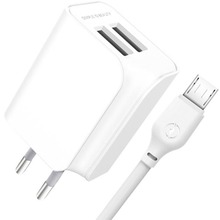 Сетевое зарядное устройство XO L35D 2 USB 2.1A кабель microUSB (XO-L35-MCR)