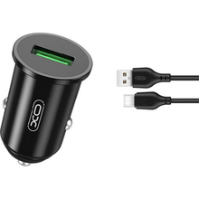 Автомобильное зарядное устройство XO TZ12 + кабель USB Type-C Black (XO-TZ12-BK)