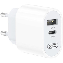 Сетевое зарядное устройство XO L97 (1Type-C/1USB/2.4A) + USB - MicroUSB White (XO-L97-MC)