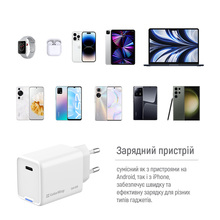 Зарядний пристрій COLORWAY GaN Mini 65W PPS Type-C PD White (CW-CHS049PD-WT)