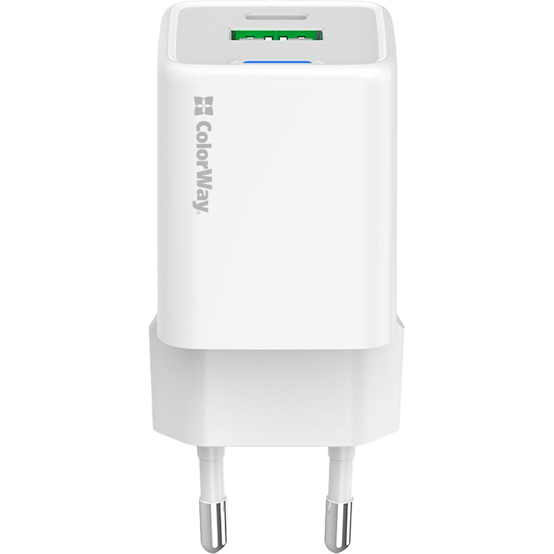 Сетевое зарядное устройство COLORWAY GaN Mini 30W White (CW-CHS053PD-WT) Кабель отсутствует