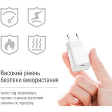 Сетевое зарядное устройство COLORWAY GaN Mini 30W + кабель Type-C White (CW-CHS054PDC-WT)