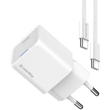 Сетевое зарядное устройство COLORWAY GaN Mini 30W + кабель Type-C White (CW-CHS054PDC-WT)