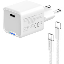 Сетевое зарядное устройство COLORWAY GaN Mini 30W + кабель Type-C White (CW-CHS054PDC-WT)