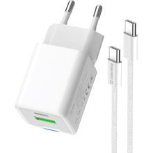 Зарядний пристрій COLORWAY GaN Mini 35W + кабель Type-C White (CW-CHS055PDC-WT)