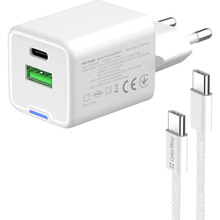 Зарядний пристрій COLORWAY GaN Mini 35W + кабель Type-C White (CW-CHS055PDC-WT)