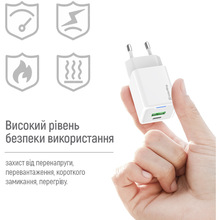 Зарядний пристрій COLORWAY GaN Mini 35W White (CW-CHS055PD-WT)