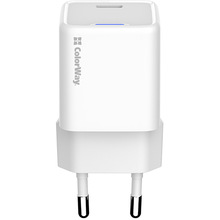 Сетевое зарядное устройство COLORWAY GaN Mini 20W USB-C White (CW-CHS059PD-WT)