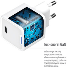 Сетевое зарядное устройство COLORWAY GaN Mini 20W USB-C White (CW-CHS059PD-WT)
