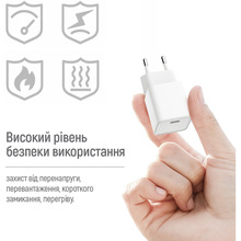 Сетевое зарядное устройство COLORWAY GaN Mini 20W USB-C White (CW-CHS059PD-WT)