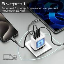 Зарядний пристрій PROMATE PowerPort-45 Вт White (powerport-45.white)