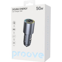Автомобильное зарядное устройство PROOVE Double Energy Metal Gray (60073metal gray)