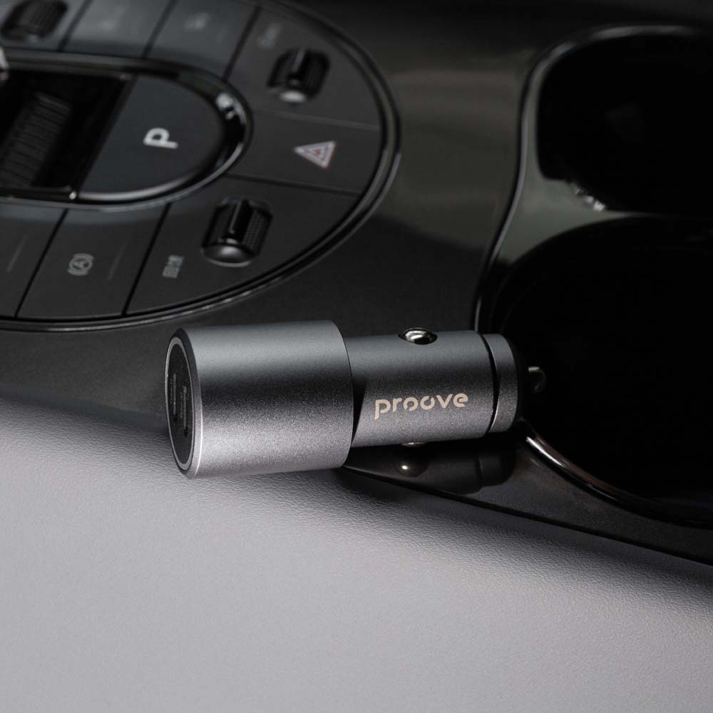 Фото Автомобільний зарядний пристрій PROOVE Double Energy Metal Gray (60073metal gray)