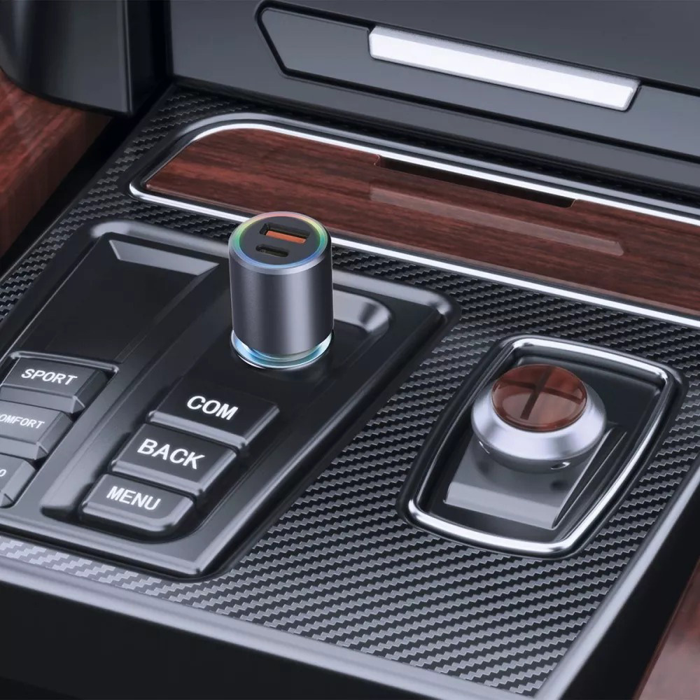 Автомобильное зарядное устройство PROOVE Double Energy Plus Metal Gray (48859metal gray) Мощность 53