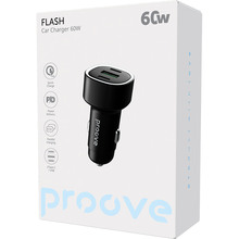 Автомобильное зарядное устройство PROOVE Flash Black (60077black)
