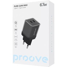 Зарядний пристрій PROOVE Pure GaN Max 67W (USB-C+USB-C) Black (WCPU67022201)