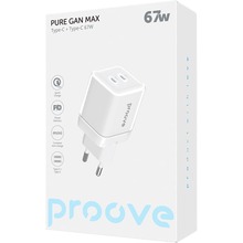 Зарядний пристрій PROOVE Pure GaN Max 67W (USB-C+USB-C) White (WCPU67022202)
