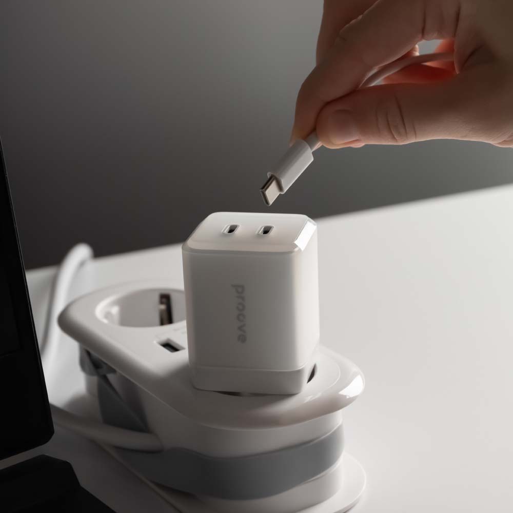 Зарядний пристрій PROOVE Pure GaN Max 67W (USB-C+USB-C) White (WCPU67022202) Вихідний роз'єм USB Type-C