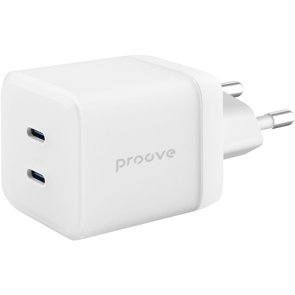 Зарядний пристрій PROOVE Pure GaN Max 67W (USB-C+USB-C) White (WCPU67022202) Тип мережевий зарядний пристрій