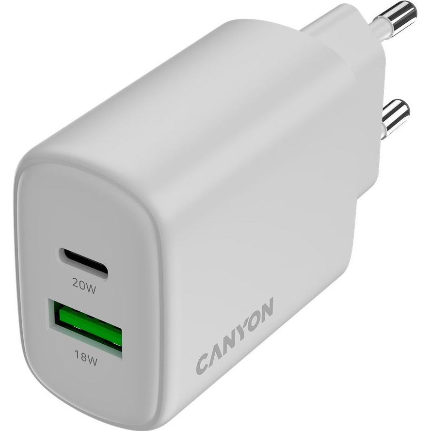 Зарядний пристрій CANYON OnCharge 200 20W White (CNE-CHA200-21) Кабель відсутній