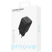 Зарядний пристрій PROOVE Silicone Power 40W (USB-C+USB-C) Black (WCSP4020001)