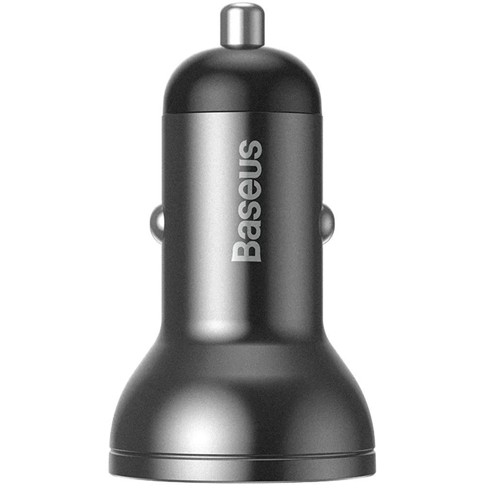 Зовнішній вигляд Зарядний пристрій BASEUS Digital Display Dual USB 4.8A 24W Cable USB 1.2M Black Suit Grey (TZCCBX-0G)