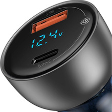Автомобільний зарядний пристрій BASEUS Particular Digital Display QC+PPS 65W Shallow tarnish (CCKX-C0A)