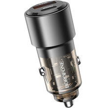 Автомобільний зарядний пристрій BOROFONE BZ20A Smart 83W dual port PD65W+QC3.0 Transparent Black (6941991101625)