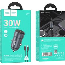 Автомобильное зарядное устройство HOCO Z57 Glorious single-port PD30W Metal Gray (6942007633062)