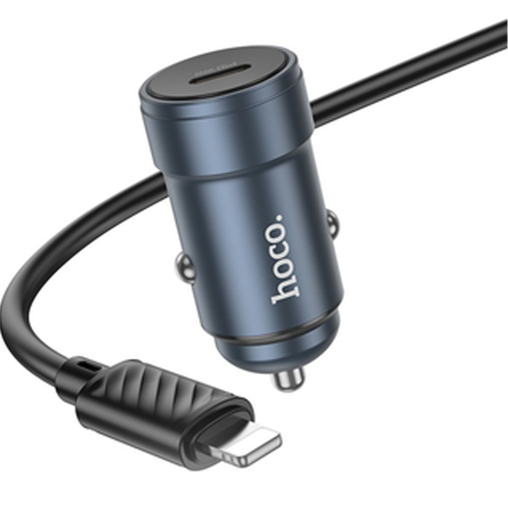 Автомобильное зарядное устройство HOCO Z57 Glorious single-port PD30W Metal Gray (6942007633062) Тип кабеля USB х  Lightning / micro-USB / USB Type-C