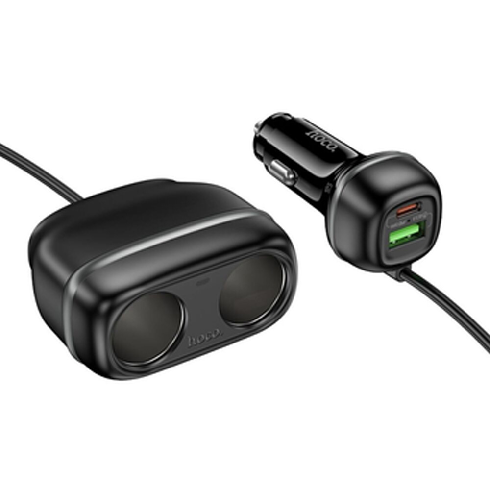 Внешний вид Автомобильное зарядное устройство HOCO Z59 Rank 48W dual port PD30W+QC3.0 Black (6942007641500)