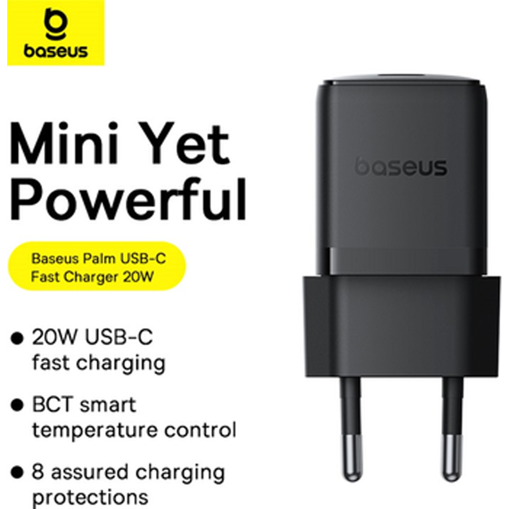 Замовити Зарядний пристрій BASEUS Palm 1C 20W Black (P10111602113-01)