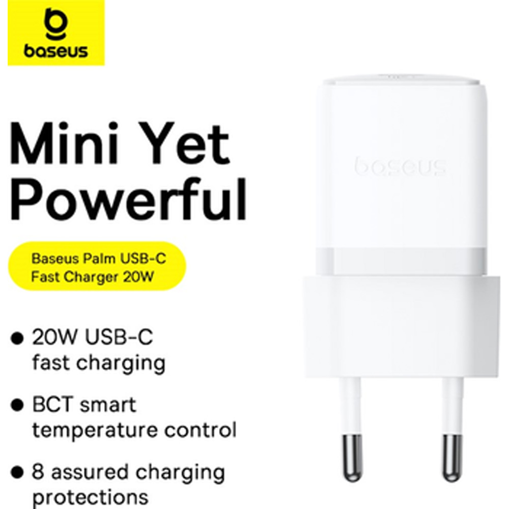 Замовити Зарядний пристрій BASEUS Palm 1C 20W White (P10111602213-01)