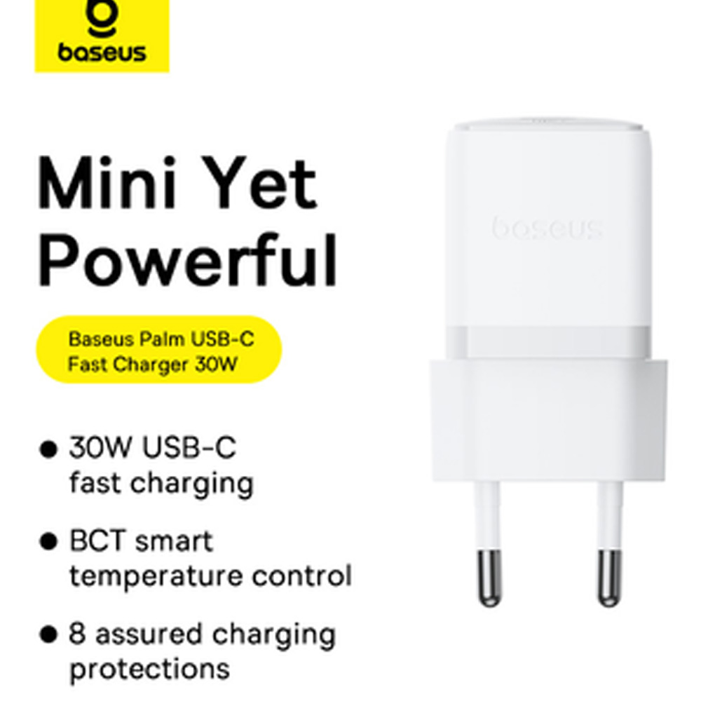 В інтернет магазині Зарядний пристрій BASEUS Palm1C 30W White (P10111605213-01)